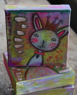 Whimsical Bunny Rabbit painting